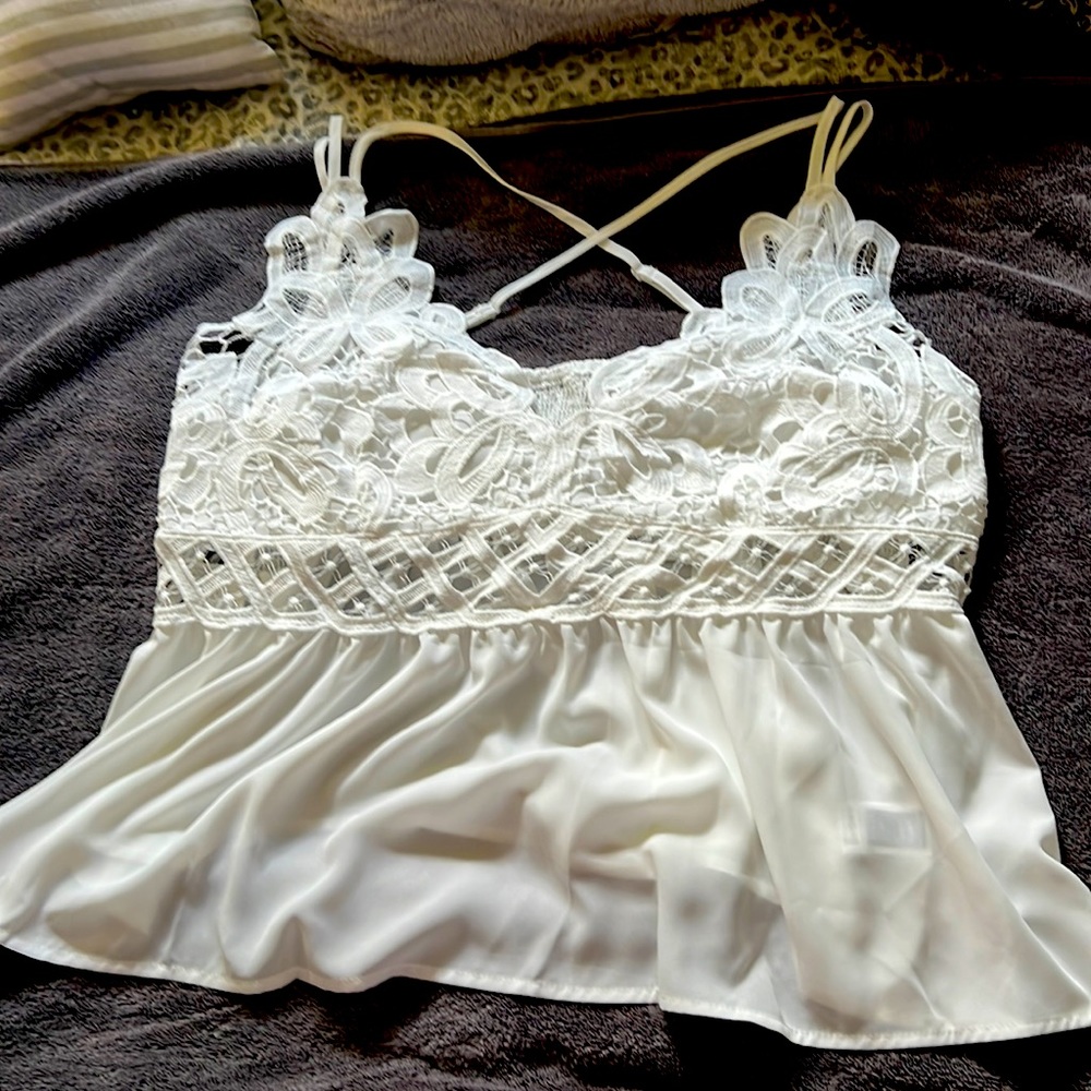 White lacy top